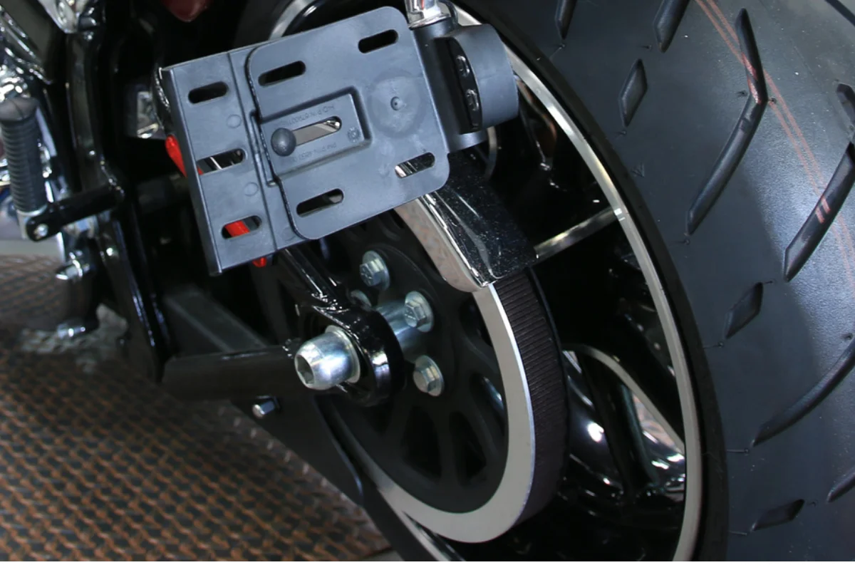 Eine HD als Beispiel für Motorrad Riemenantrieb