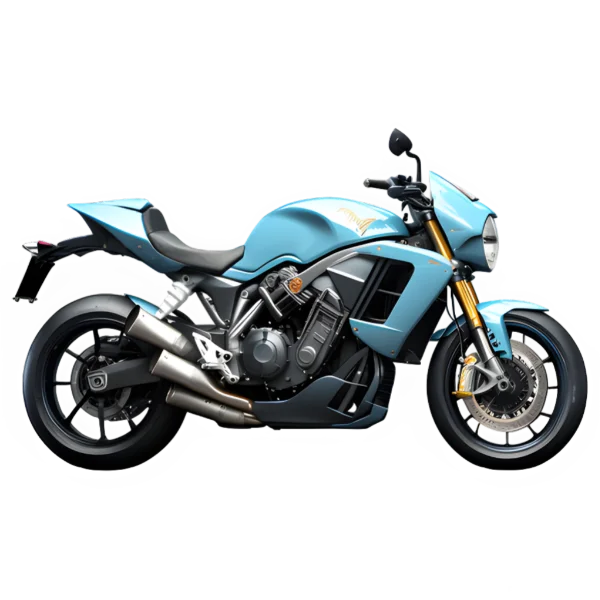 Beispiel für ein Streetfighter Motorrad in hellblau